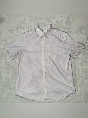 Charles Tyrwhitt Classic Fit Non-Iron Check Shirt 17.5 44 Short Sleeve
